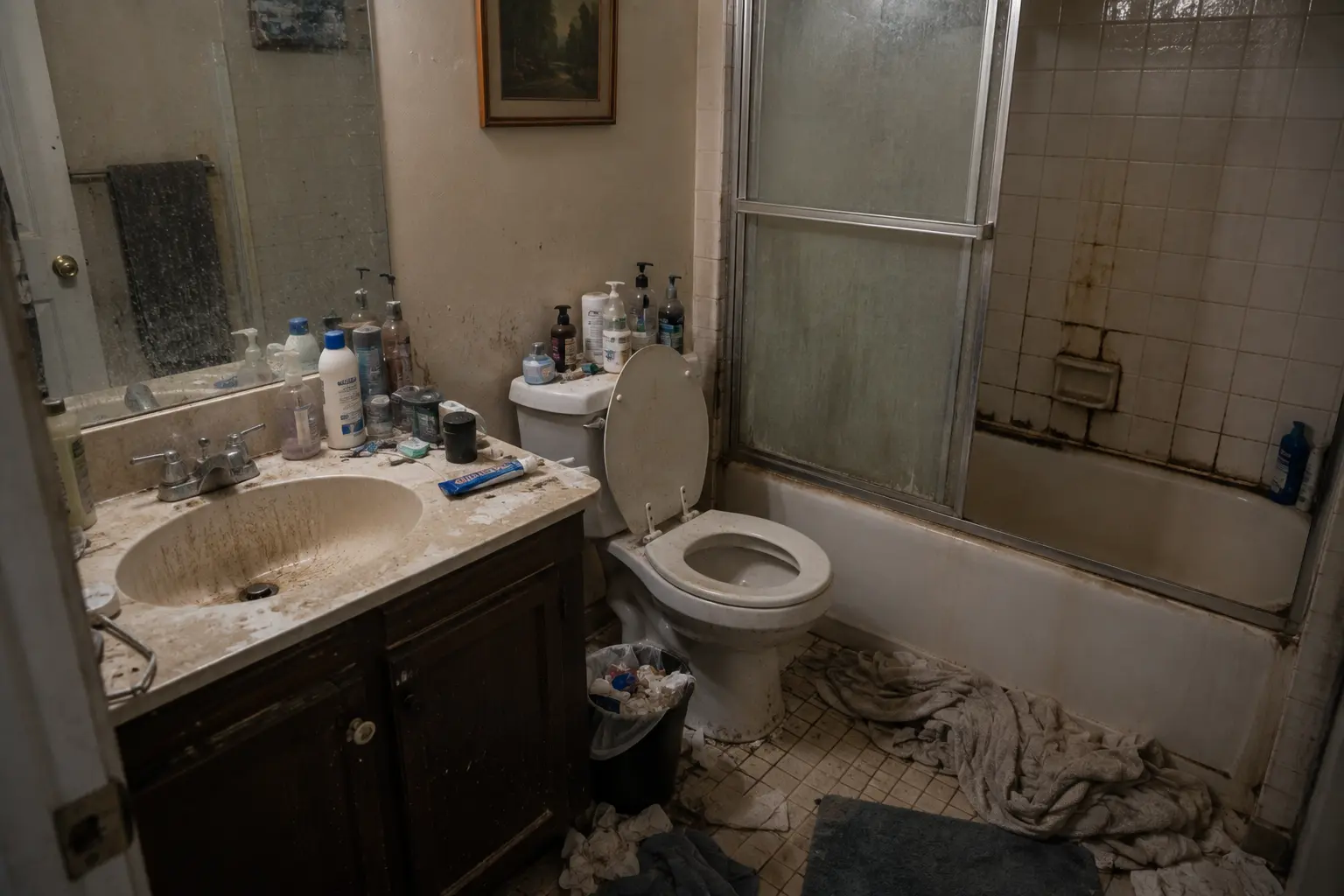 Bathroom before professional cleaning