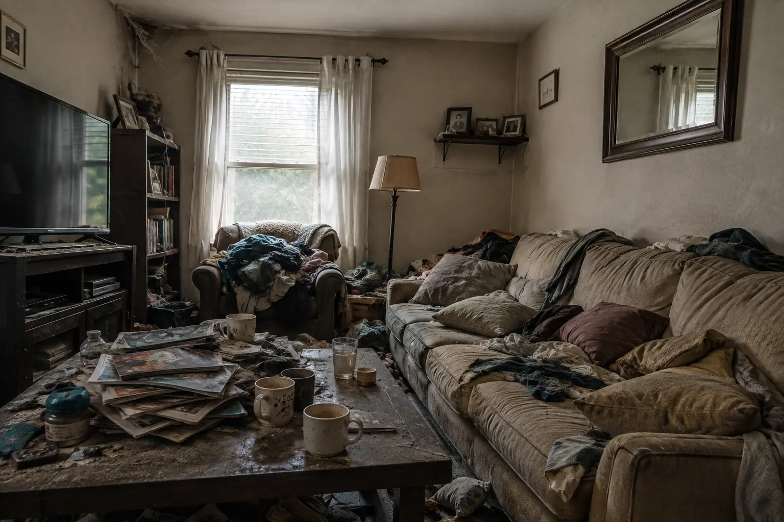 Bedroom before professional cleaning