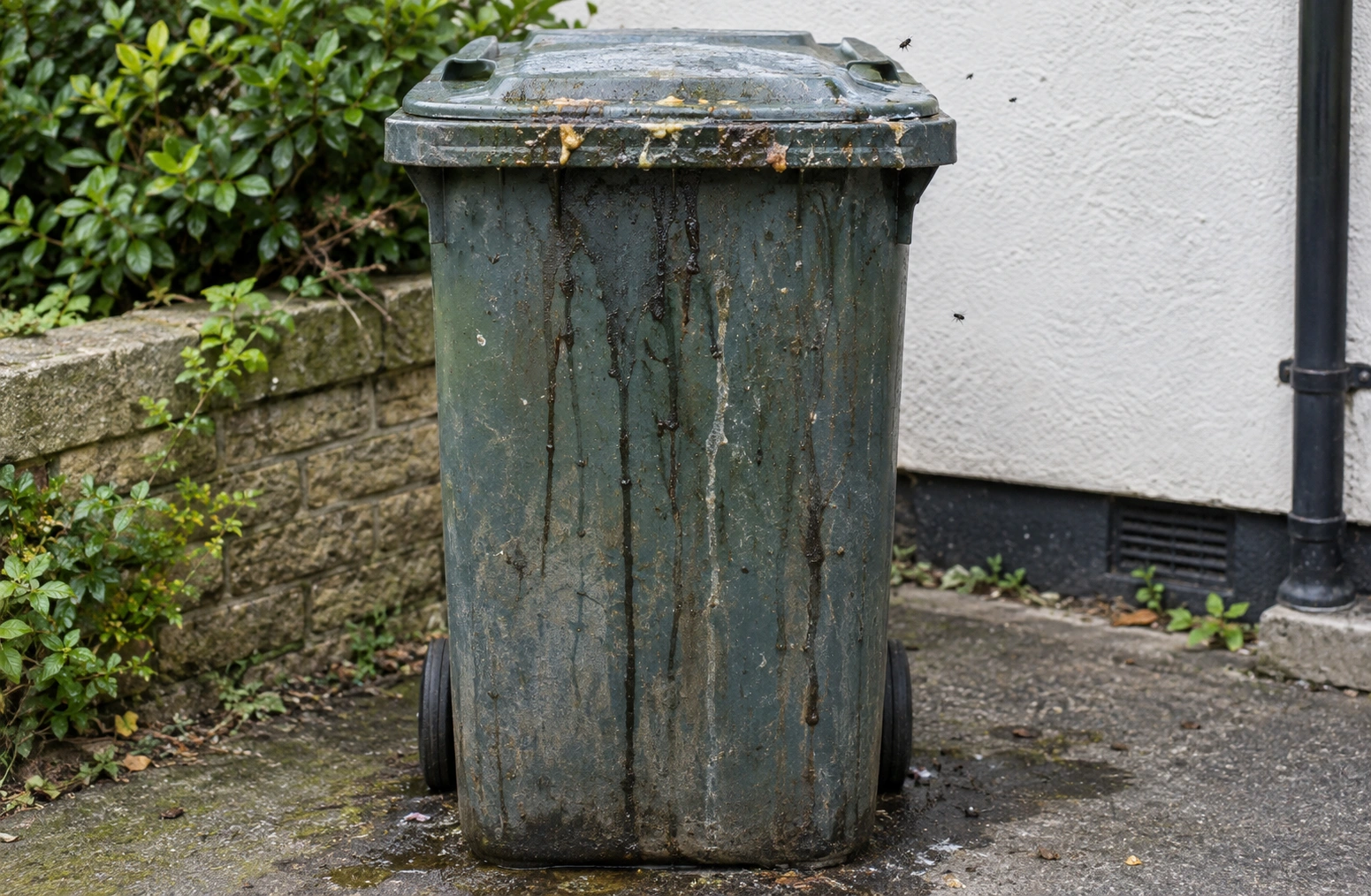 Bin before professional cleaning