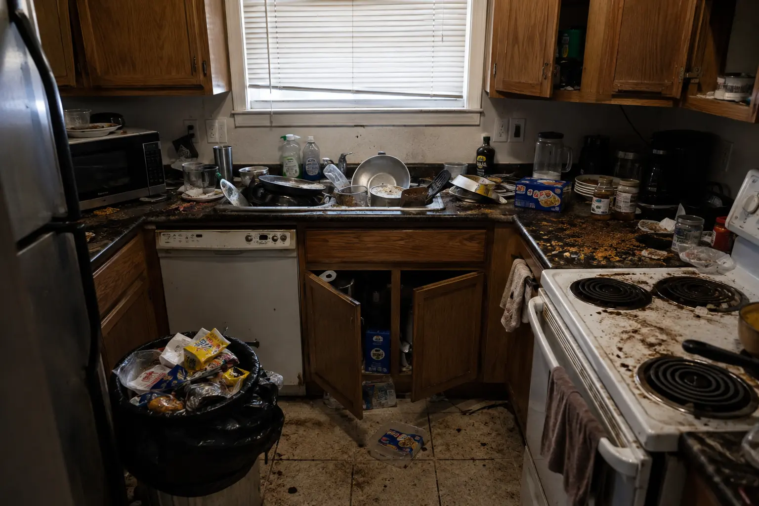 Kitchen before professional cleaning